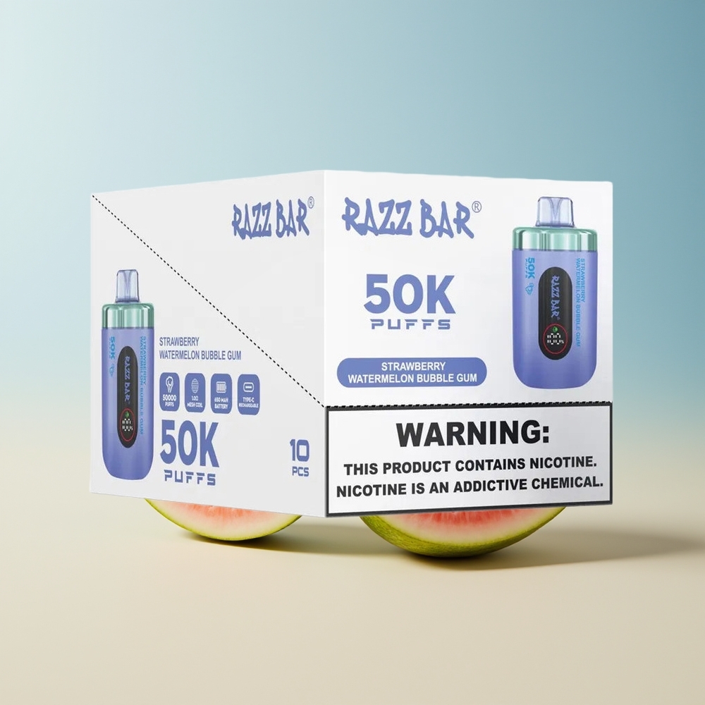 Veleprodaja Slovenija Razz Bar 50K Puffs Vape 50000 Puffs 2 Nikotina Jagoda Lubenica Mehurčki Gumi