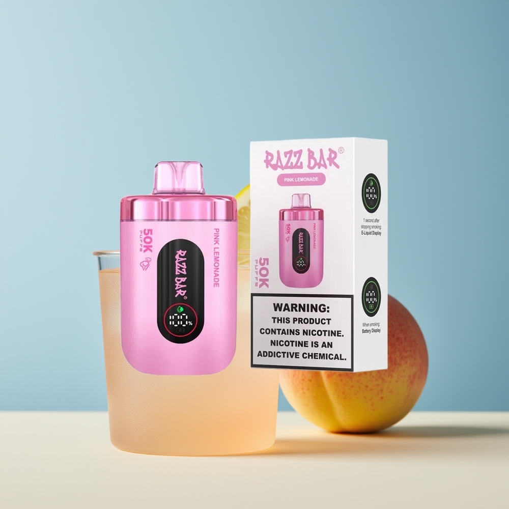 Veleprodaja Slovenija Razz Bar 50K Puffs Vape Roza Limonada 10 Ohm Mesh Coil 2 Nicotine Content