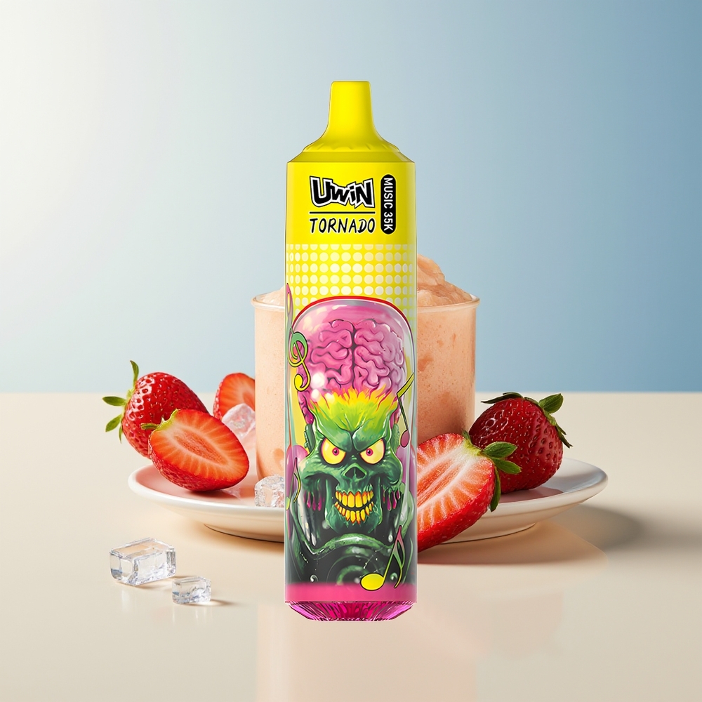 Veleprodaja Slovenija Uwin Tornado 35K Music 35000 pufov Jagoda Led Mesh Coil 10 Ohm