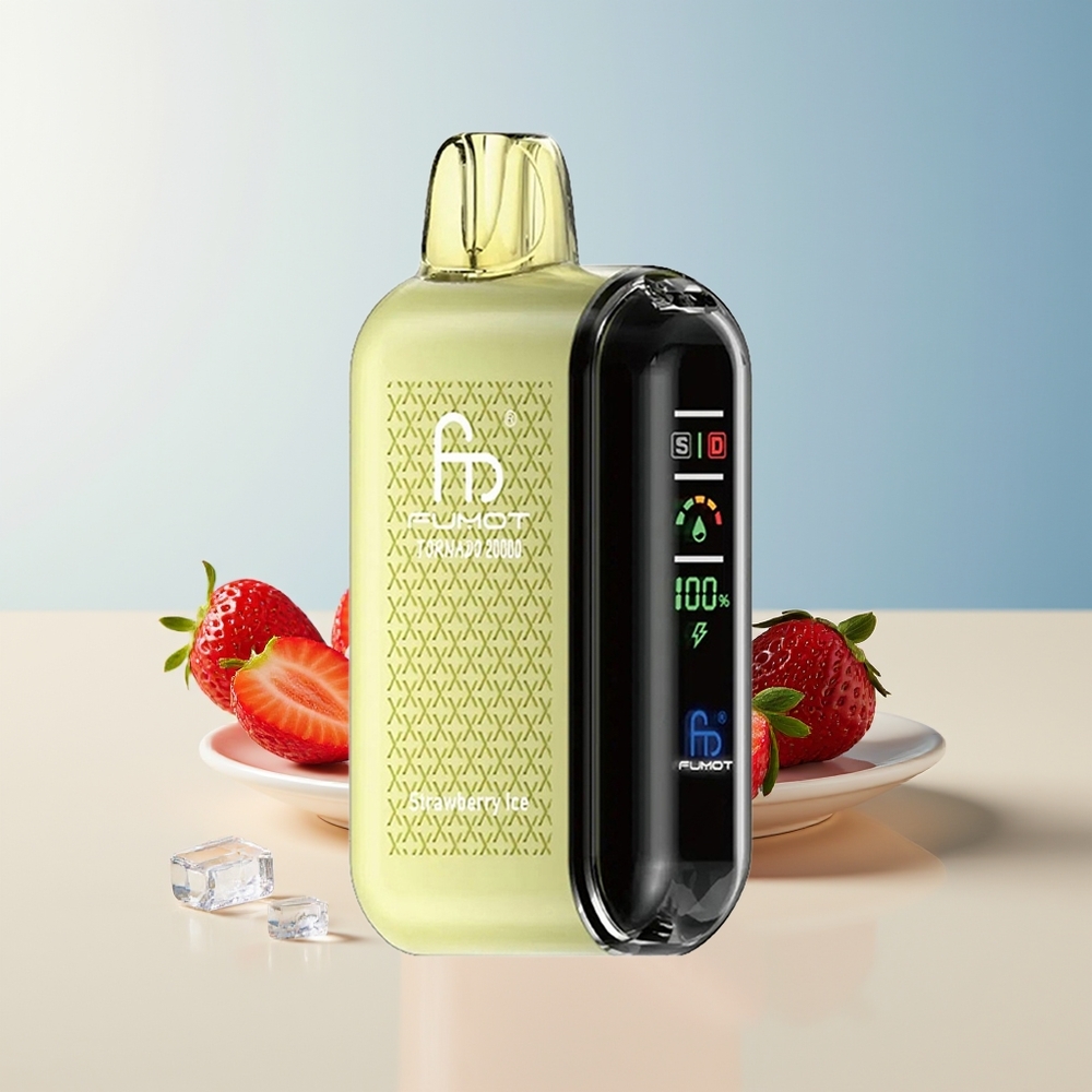 Veleprodaja Slovenija Fumot Tornado 20000 Puffs Dvojni Mesh Jagoda Led 850mAh Baterija