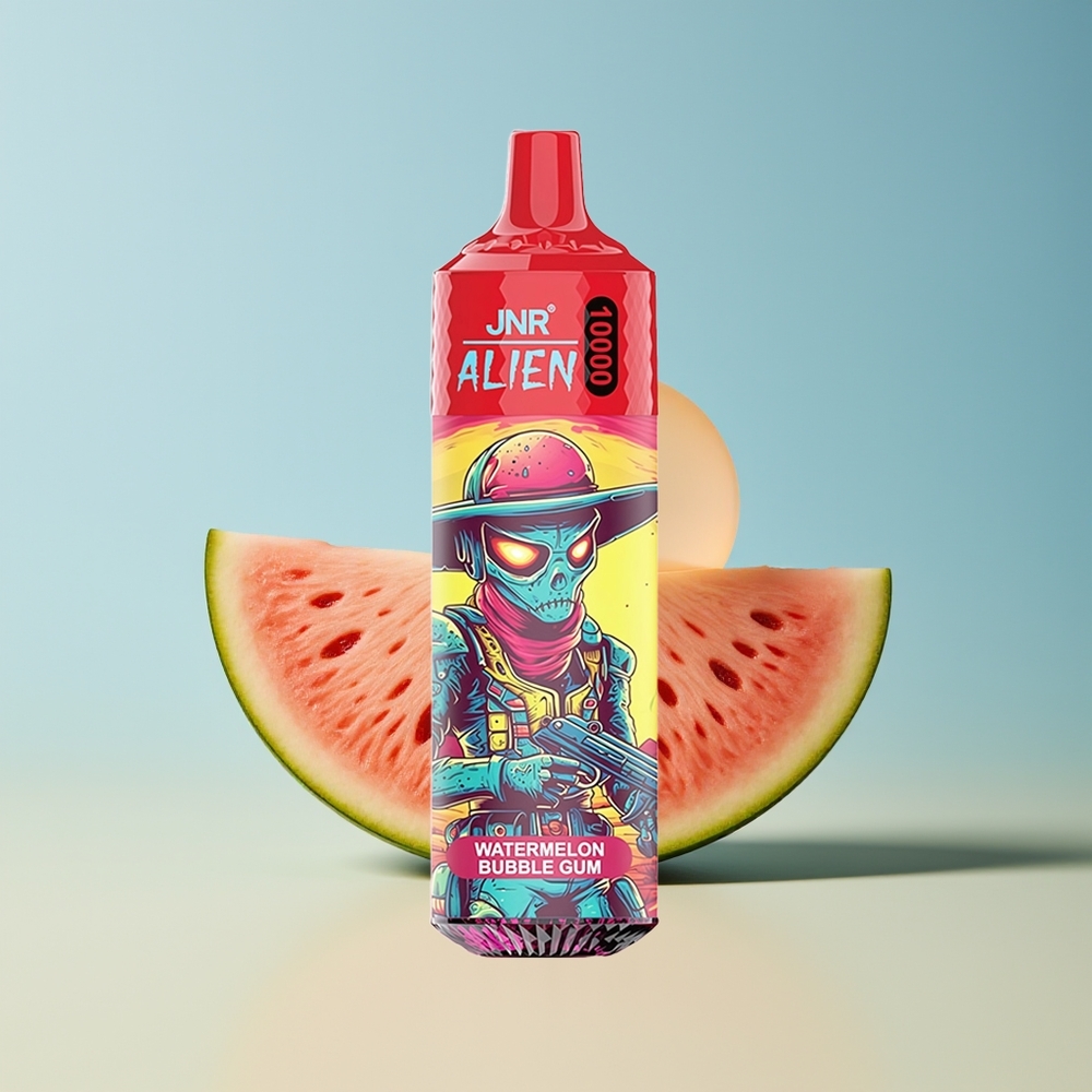 Veleprodaja Slovenija JNR Alien 10000 Pufov Vape Lubenica Mehurčasti Gumij + RGB LED & 850mAh
