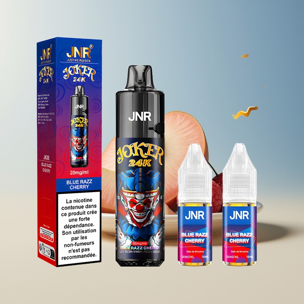 Veleprodaja Slovenija JNR Joker 24000 Puff Modra Malina Češnja 2+10ml 2% Nikotin