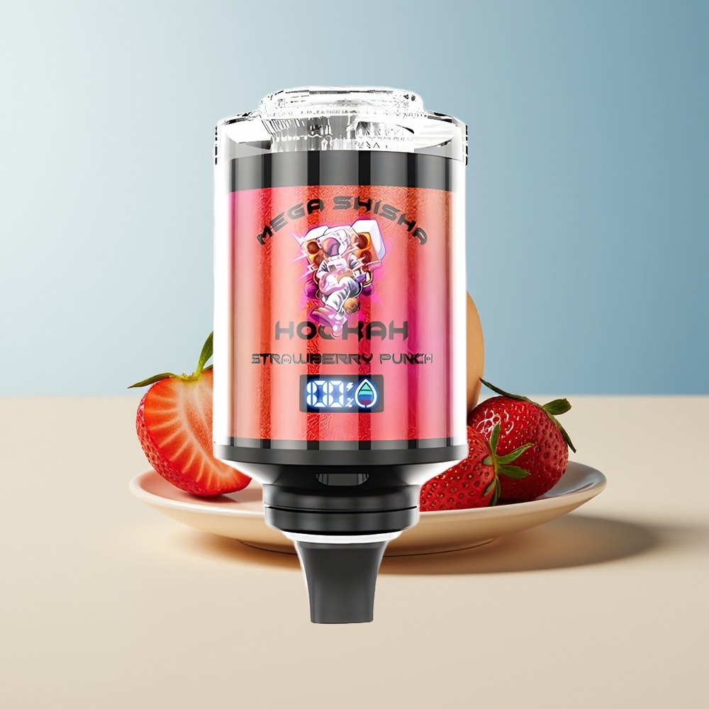 Veleprodaja Slovenija JNR Mega Shisha Hookah 100K Strokovna Jagodna Punča 2200mAh Tip-C