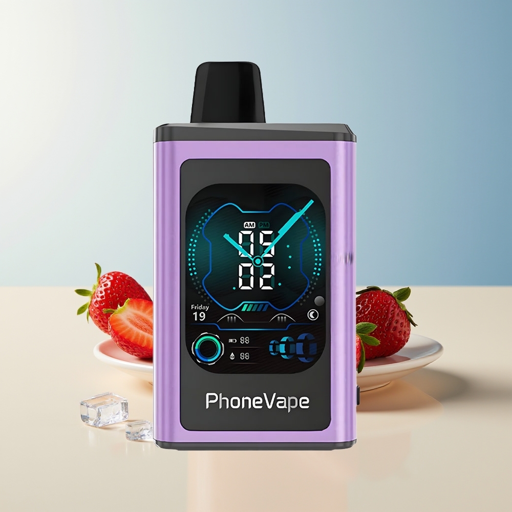 Veleprodaja Slovenija JNR PhoneVape 30000 pufi Vape Jagodni led Adjustable Airflow App Controlled