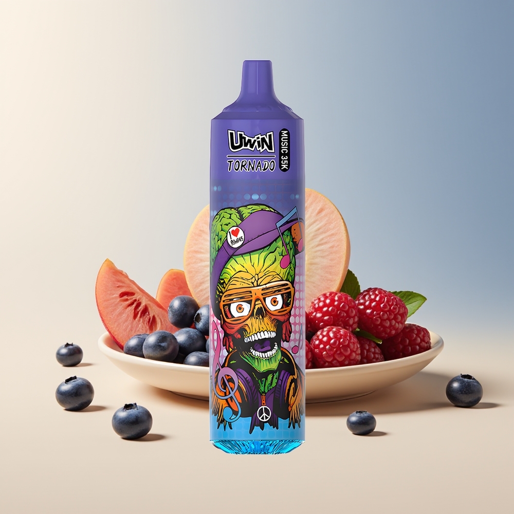 Veleprodaja Slovenija Uwin Tornado 35K Puff Tip-C Borovnica Češnja Brusnica Music Vape